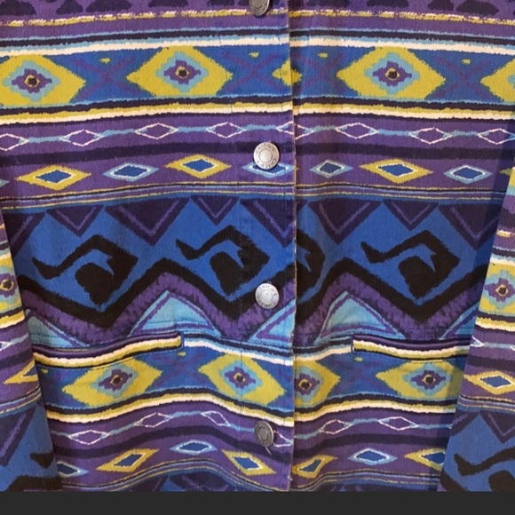 Chico’s anniversary collection Aztec denim jacket. Chico’s size 0, (S) - Picture 7 of 8
